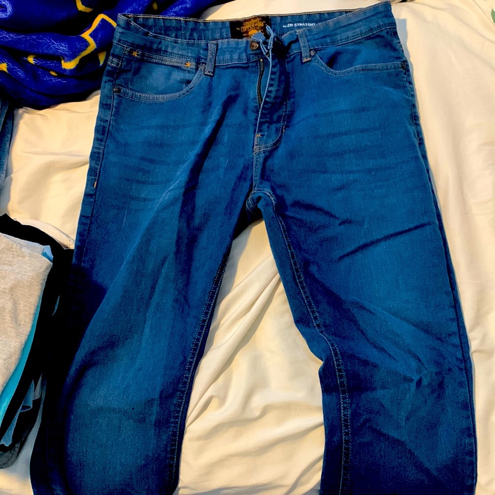 Men’s 34 Waist 32 Length Copper Oak Blue Jeans